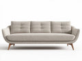 Fabric upholstered sofa with wooden legs in light gray color 200 x 80 x 85cm