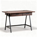 Wooden desk with metal legs and drawer storage for home office 120 x 60 x 75cm