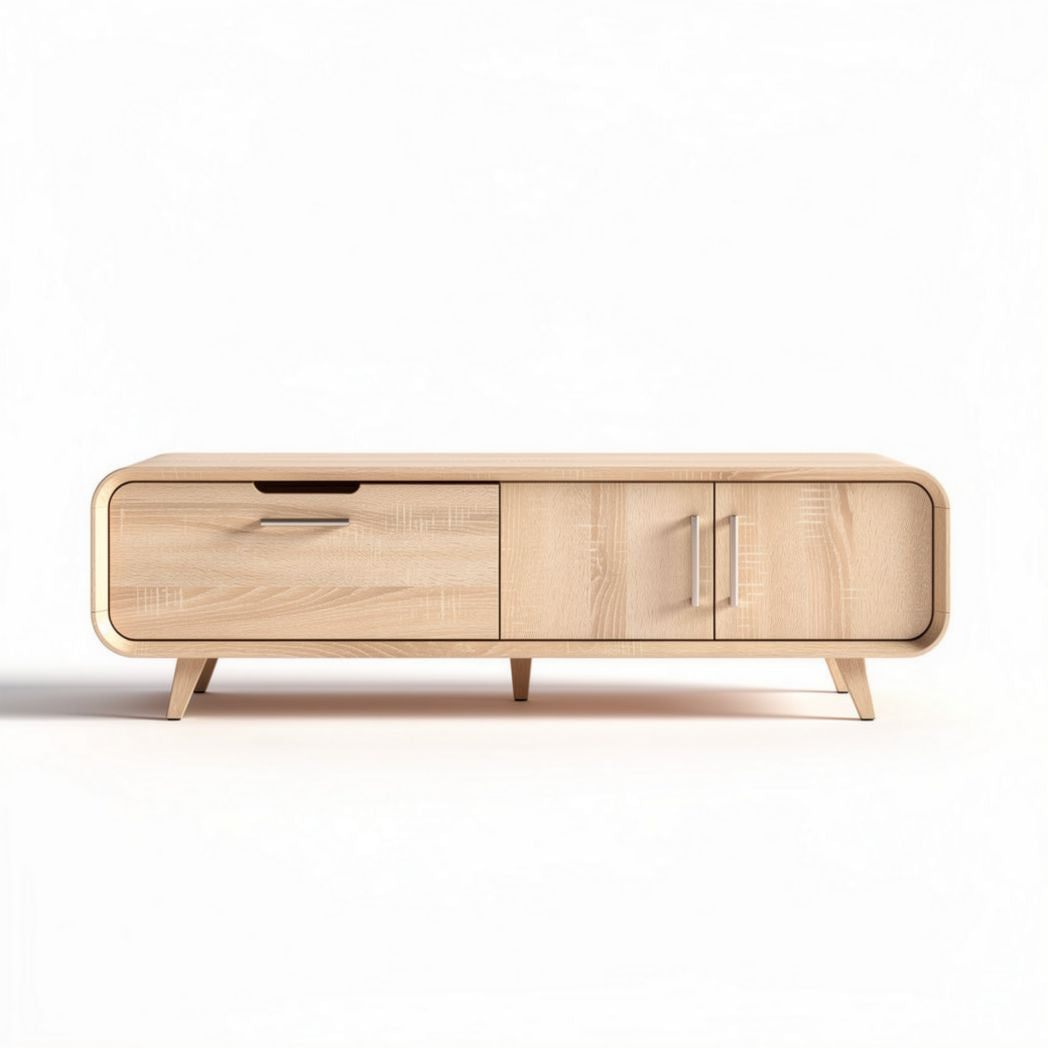 Wooden television console with one drawer and one cabinet 120 x 40 x 45cm