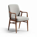 Upholstered armchair with wooden frame and neutral linen fabric 60 x 60 x 80cm