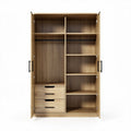 Wooden wardrobe with shelves and drawers for storage 180 x 90 x 40cm