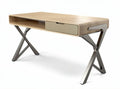 Wooden desk with drawer and metal legs 150 x 70 x 75cm for home office