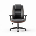 Ergonomic office chair with adjustable height and swivel base in grey fabric