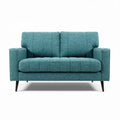 Two-seater sofa in teal fabric with modern design 150 x 80 x 75cm